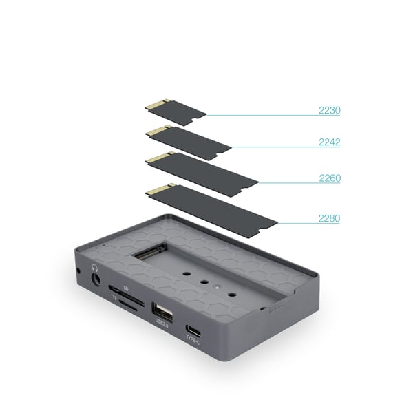TooQ TQE-2242G drevkabinet SSD kabinet Grå M.2