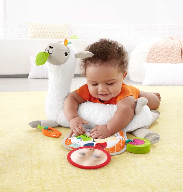 Fisher-Price Grow-with-Me Tummy Time Llama, pehmeä vauvaa tukeva kiilatyyny
