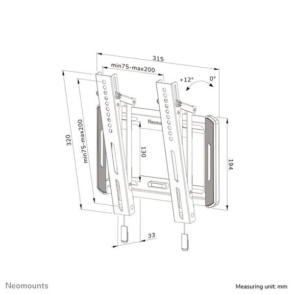 Neomounts WL35-550BL12 tv-beslag 165,1 cm (65") Sort