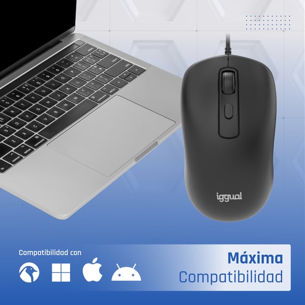 iggual OFFICE-ESSENTIAL-4D 2400DPI hiiri Molempikätinen USB A-tyyppi Optinen