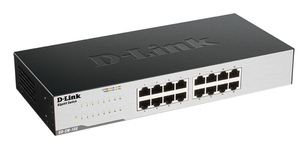 D-Link GO-SW-16G Ikke administreret L2 Gigabit Ethernet (10/100/1000) 1U Sort