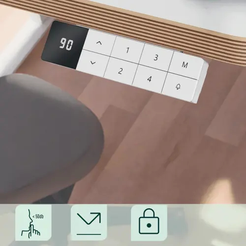 Leitz Ergo elektrisk hæve-sænke skrivebord 140 x 80 cm med påmindelse om at stå op