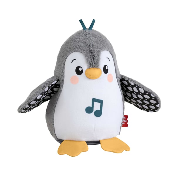 Fisher-Price ‐pehmolelu, Flap & Wobble ‐pingviini, musiikkilelu vastasyntyneille