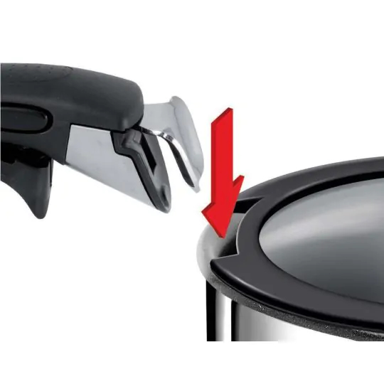 Tefal L98491 låg Rund Sort, Rustfrit stål