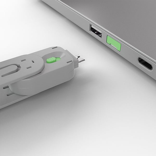 Lindy 40621 portin lukitsin Portinlukitsin USB A-tyyppi Vihreä Akryylinitriilibutadieenistyreeni (ABS) 1 kpl