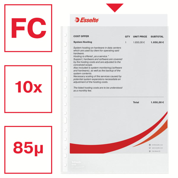Esselte 56200 arkbeskytter 210 x 297 mm (A4) Polypropylen (PP) 10 stk
