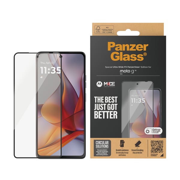 PanzerGlass ® Skærmbeskyttelse Motorola moto g75 5G | Ultra-Wide Fit