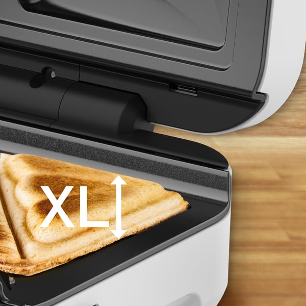 Tefal Snack XL SW7011 smörgåsgrill 850 W Vit, Rostfritt stål