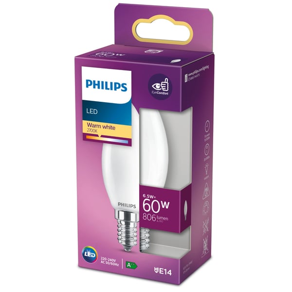 Philips Filament kertepære, matteret 60 W B35 E14