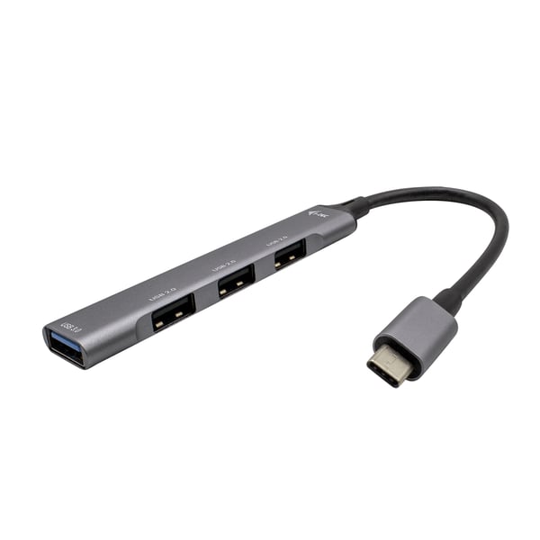 i-tec Metal C31HUBMETALMINI4 gränssnittshubbar USB 3.2 Gen 1 (3.1 Gen 1) Type-C Metallisk
