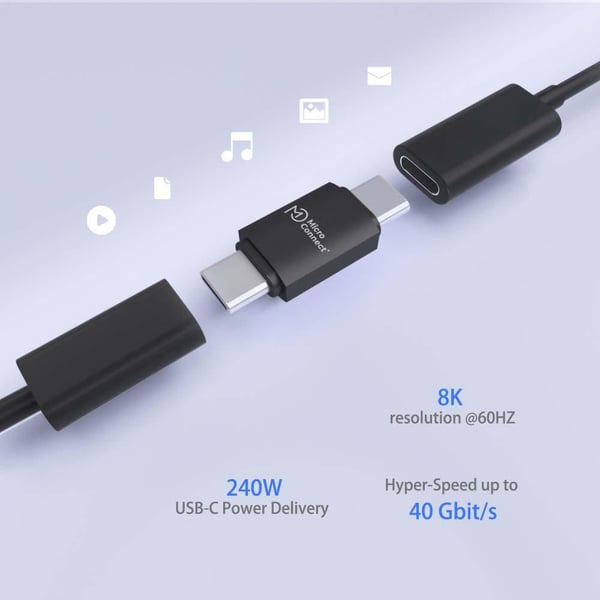 Microconnect USB4-CC-240W USB-kaapeli USB4 Gen 3x2 0 m USB C Musta