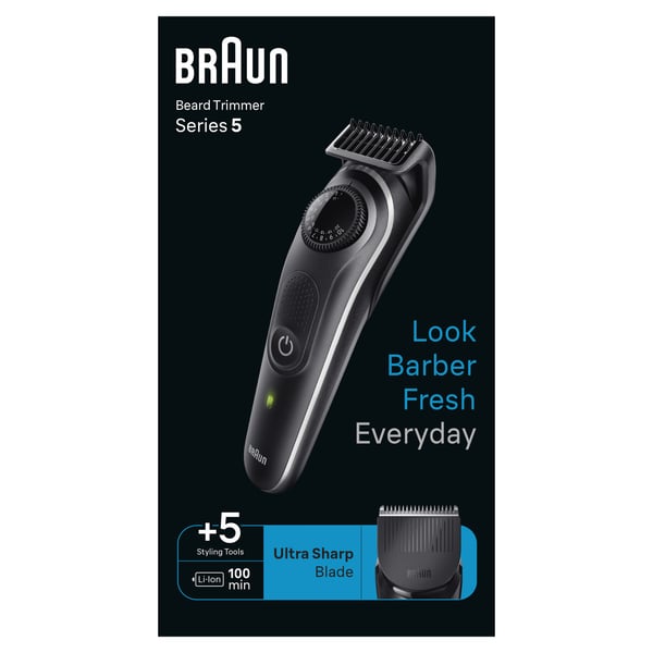 Braun BeardTrimmer 5 80708197 skäggtrimmer Batteri 40 2 cm Svart