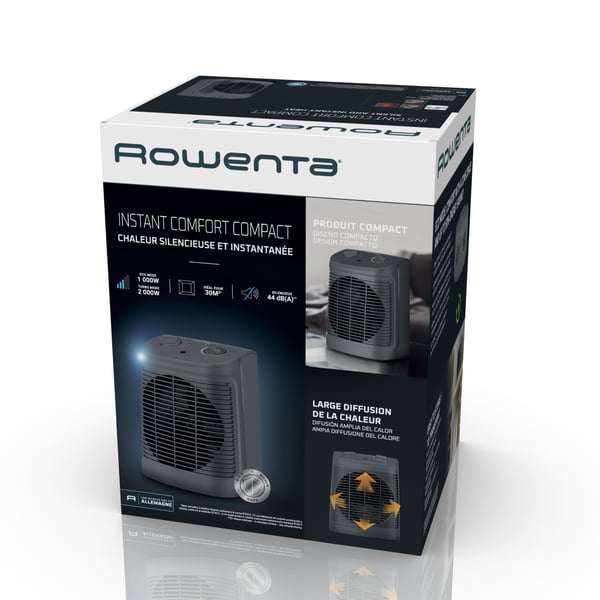 Rowenta Instant Comfort Compact SO2321 inomhus Grå 1800 W Elektrisk värmefläkt