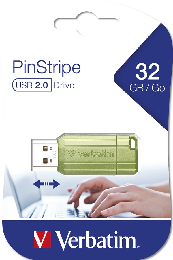 Verbatim PinStripe USB-nøgle 32 GB USB Type-A 2.0 Grøn