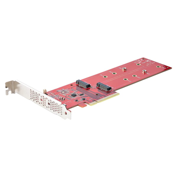 StarTech.com Dubbel M.2 PCIe Adapterkort, PCIe x8/x16 till Dubbla AHCI eller NVMe M.2 SSD:er, PCI Express