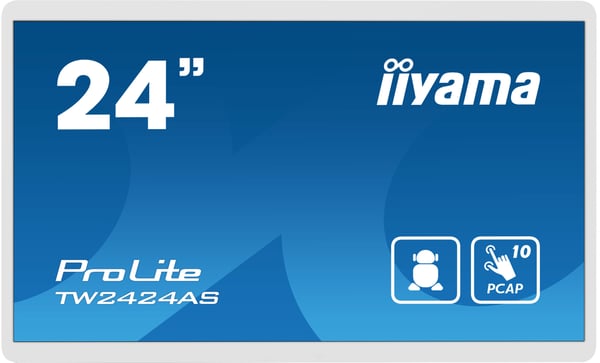iiyama TW2424AS-W1 skilte display Digital fladpaneldisplay 60,5 cm (23.8") Wi-Fi 350 cd/m² 4K Ultra HD Sort Berøringsskærm Indbygget processer Android 24/7