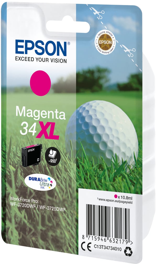 Epson Golf ball 34XL Golfpallo DURABrite Ultra, yksittäispakkaus, magenta muste