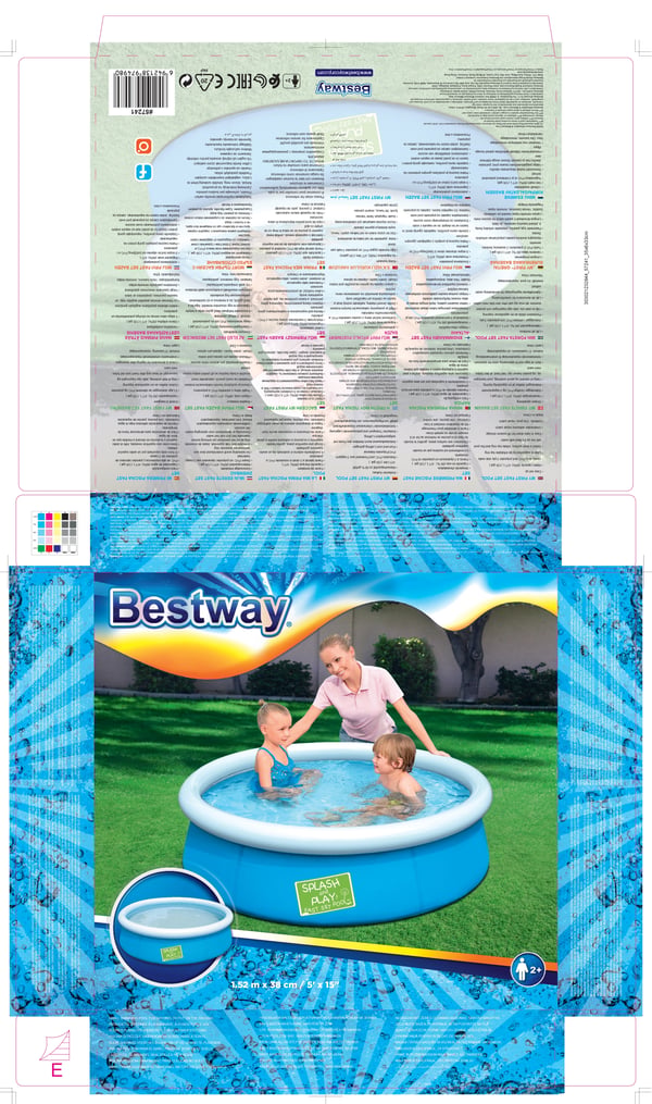 Bestway Fast Set 57241 ovan mark-svimmingpooler Uppblåsbar pool Rund 477 l Blå, Grön, Orange