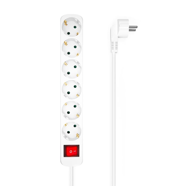 AISENS A154-0535 stikdåse 1,4 m 6 AC stikkontakt(er) Indendørs Hvid