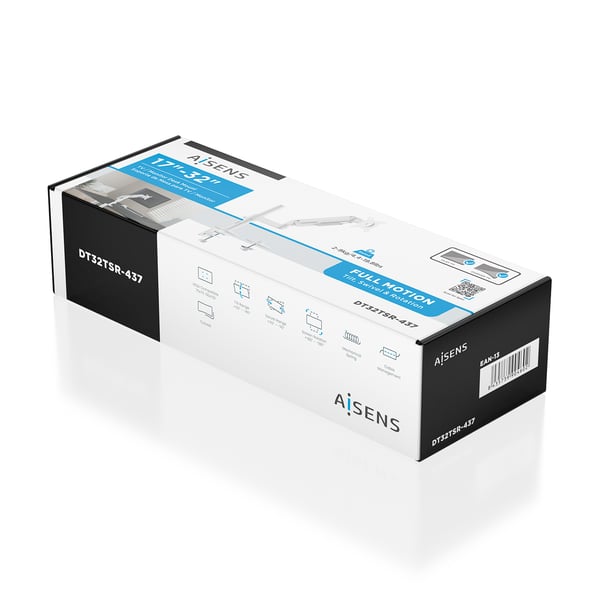 AISENS DT32TSR-437 monitorin kiinnike ja jalusta 81,3 cm (32") Vastaanotto Valkoinen