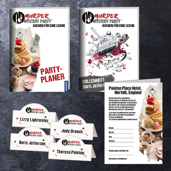 Kosmos Murder Mystery Party Kuchen für eine Leiche Brädspel