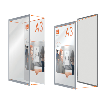 Nobo Impression Pro A3 skifteramme med aluminiums klikramme