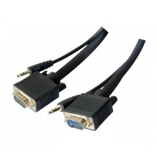 Hypertec 137202-HY videokaapeli-adapteri 1,8 m VGA (D-Sub) + 3.5mm Musta