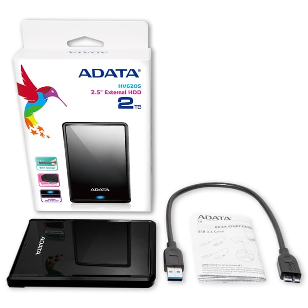 ADATA HV620S externa hårddiskar 4 TB 2.5" Micro-USB B 2.0/3.2 Gen 1 (3.1 Gen 1) Svart