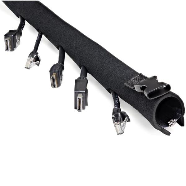StarTech.com 40\" (1m) Neopren Kabelstyringsmuffe med Lynlås & Spænde, 1.2\" (3cm)