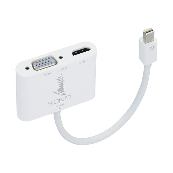 Lindy 41070 videokabel adapter Mini DisplayPort HDMI + VGA (D-Sub) Hvid