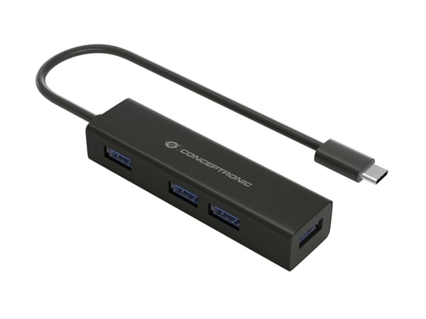 Conceptronic HUBBIES07B gränssnittshubbar USB 3.2 Gen 1 (3.1 Gen 1) Type-C 5000 Mbit/s Svart