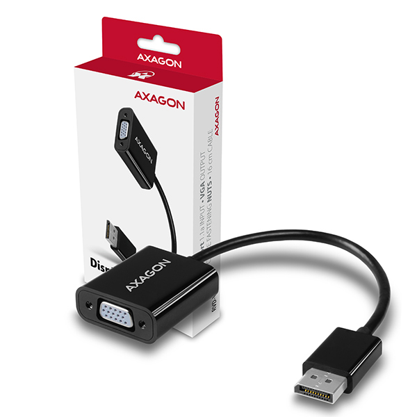 Axagon RVD-VGN videokabeladapter 0,15 m DisplayPort VGA (D-Sub) Svart