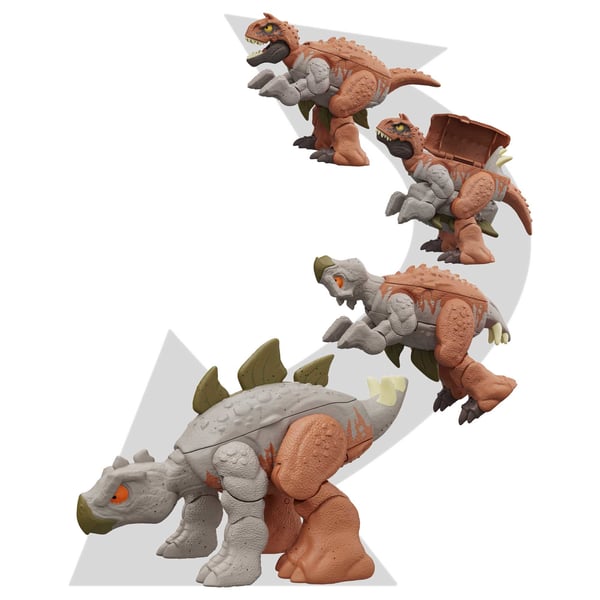 Jurassic World FIERCE CHANGERS DOUBLE DANGER Carnotaurus og stegosaurus