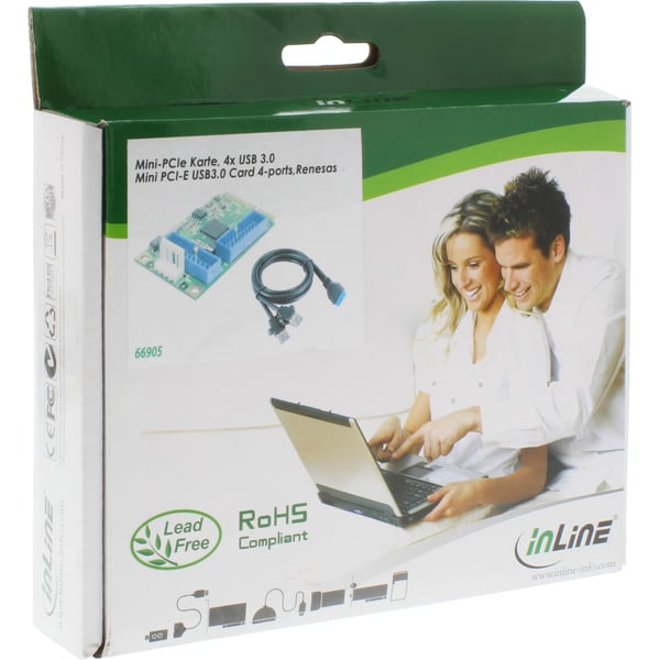InLine 66905 nätverkskort/adapters Intern USB 3.2 Gen 1 (3.1 Gen 1)