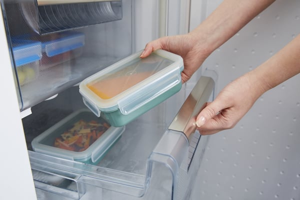 Tefal CLIP & CLOSE N1031010 enhed til madopbevaring Rektangulær Kasse Grøn, Transparent 4 stk