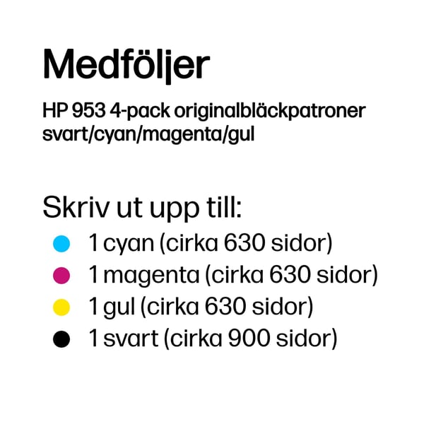 HP 953 - 4-pack - Svart, Gul, Cyan, Magenta