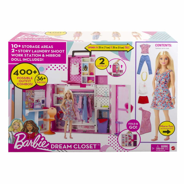 Barbie Fashionistas Dream Closet-docka och lekset