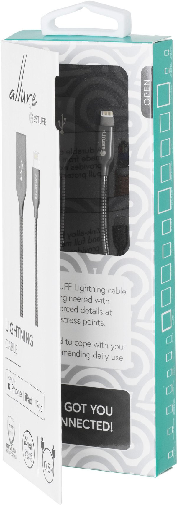 eSTUFF ES601165 Lightning kabel 1,5 m Grå