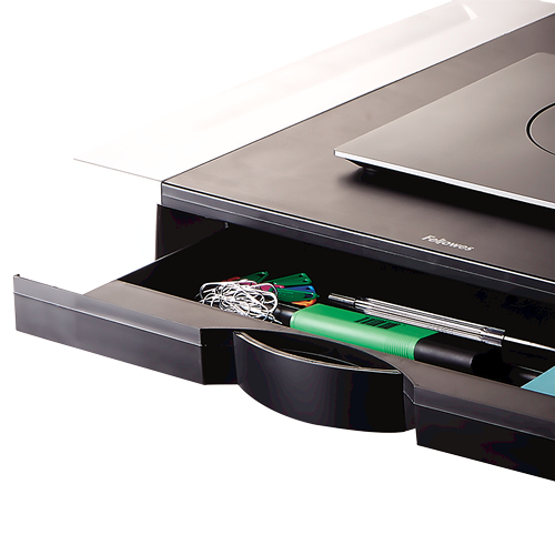 Fellowes Office Suites 71,1 cm (28") Skrivebord Sort, Sølv