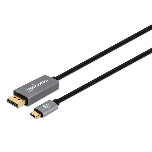 Manhattan 354844 videokabeladapter 2 m USB Type-C DisplayPort Svart, Silver