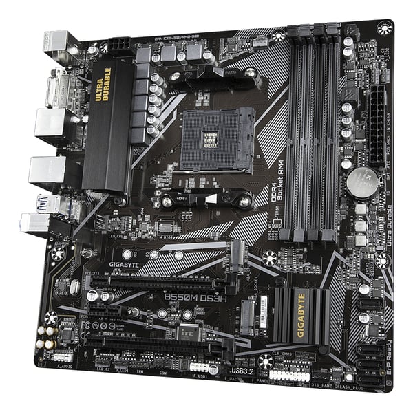 GIGABYTE B550M DS3H bundkort AMD B550 Stik AM4 micro ATX