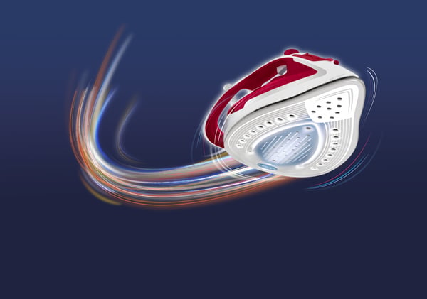 Tefal EasyGliss Plus FV5717 Torr & Ångstrykjärn Durilium stryksula 2400 W Röd, Vit
