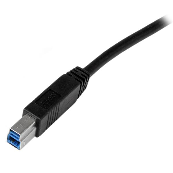 StarTech.com 1 m certificeret USB 3.0 SuperSpeed-kabel A til B - Sort - USB 3-tilslutningskabel - S