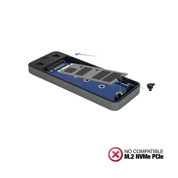 TooQ TQE-2281G drevkabinet SSD kabinet Grå M.2