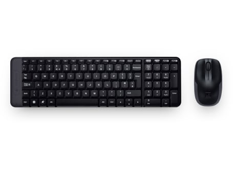Logitech Wireless Combo MK220 tangentbord Mus inkluderad Hem USB Portugisisk Svart