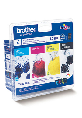 Brother LC980 Pack blækpatron 4 stk Original Standard udbytte Sort, Blå, Magenta, Gul