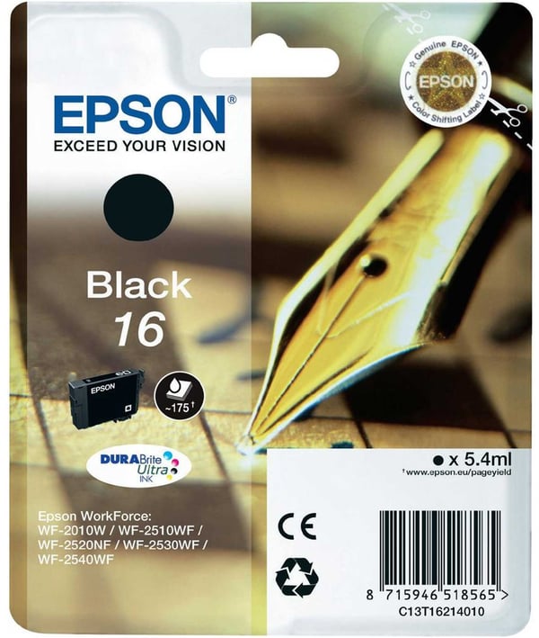 Epson Pen and crossword Enkeltpakke, sort 16 DURABrite Ultra Ink