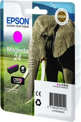 Epson Elephant Enkeltpakke, magenta 24 Claria Photo HD Ink