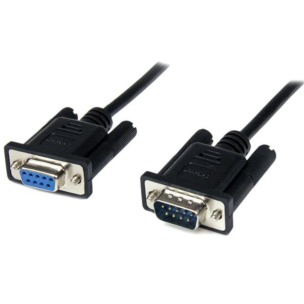 StarTech.com 1 m svart DB9 RS232 seriell nollmodemskabel F/M