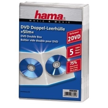 Hama Double DVD Jewel Case, Slim 5 , transparent 2 diske